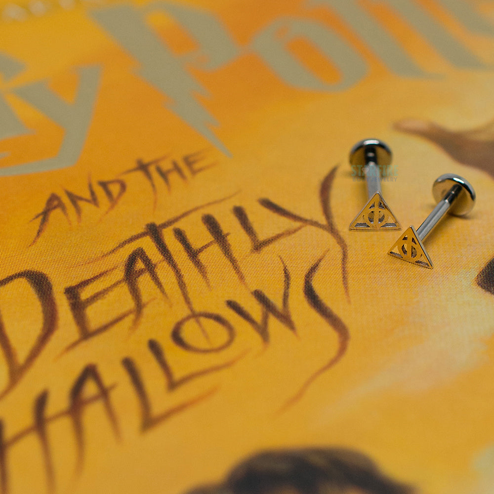 "Deathly Hallows" Threaded End in Gold