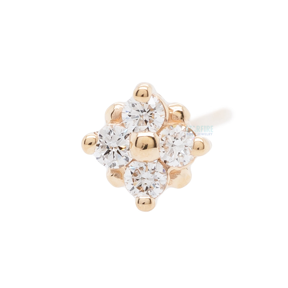 "Reema" Nostril Screw in Gold & Platinum with DIAMONDS