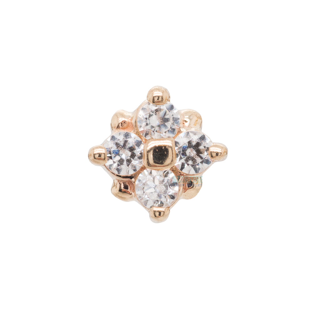 "Reema" Threaded End in Gold with White CZ's