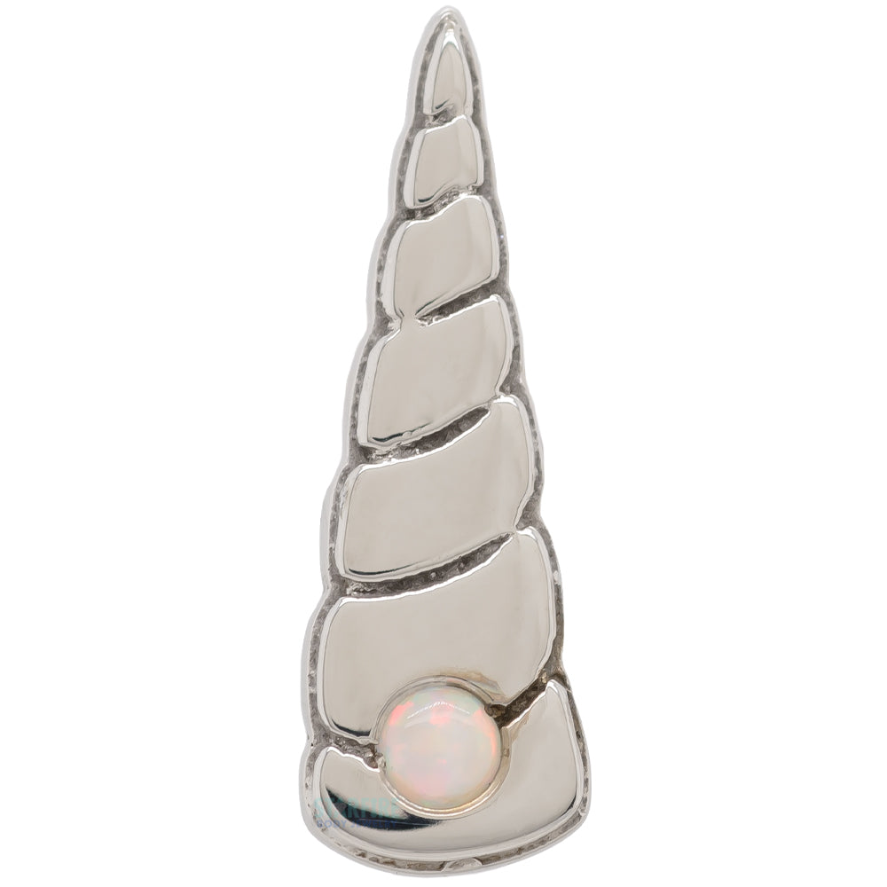 "Unicorn Horn" Threaded End in Gold with Opal