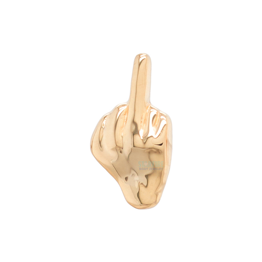 "The Majeure" (middle finger) Threaded End in Gold & Platinum