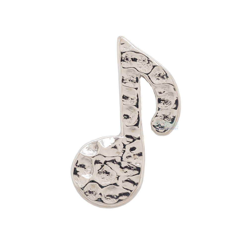Music Note Threaded End HAMMERED FINISH in Gold