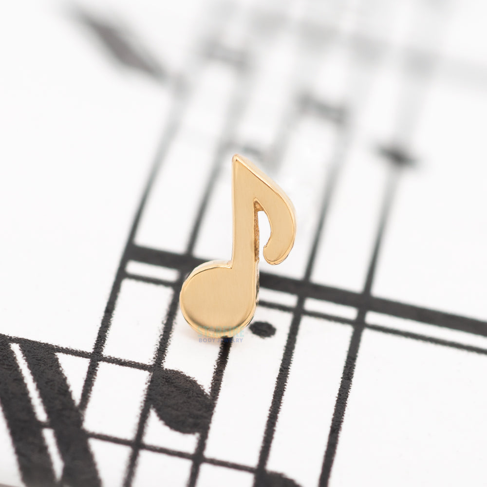 Music Note Threaded End in Gold