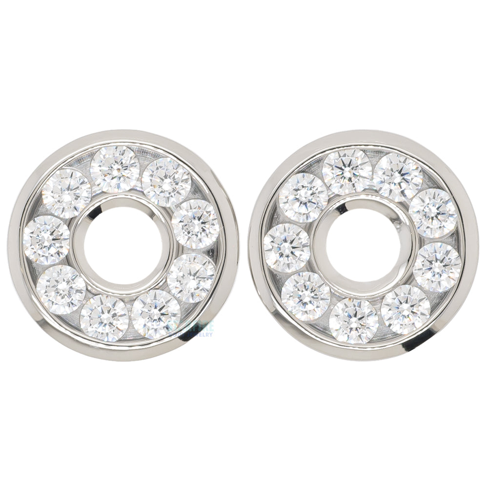 Gemmed Eyelets with Brilliant-Cut Gems - Cubic Zirconia