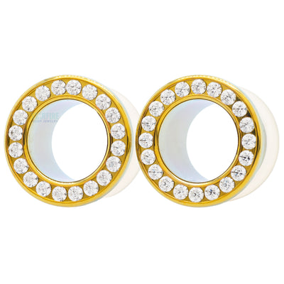 Titanium Gemmed Eyelets with Brilliant-Cut Gems - Cubic Zirconia - custom color combos