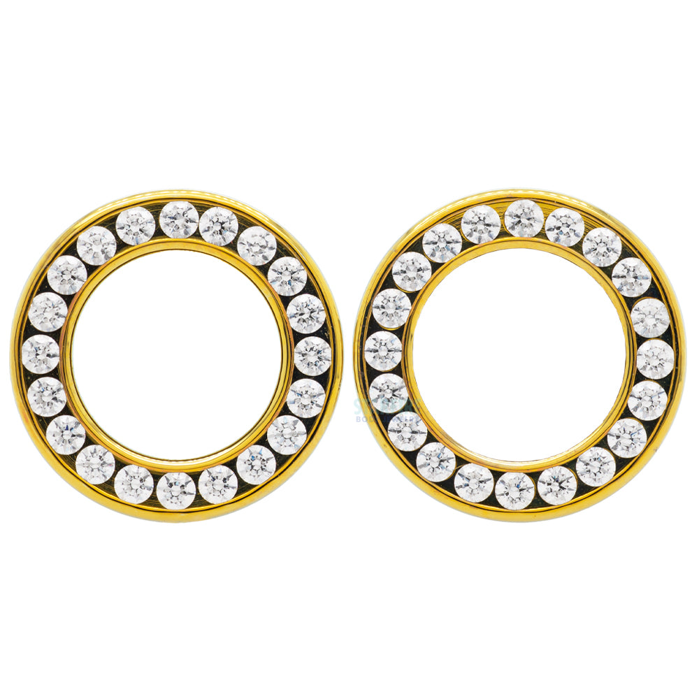Titanium Gemmed Eyelets with Brilliant-Cut Gems - Cubic Zirconia - custom color combos