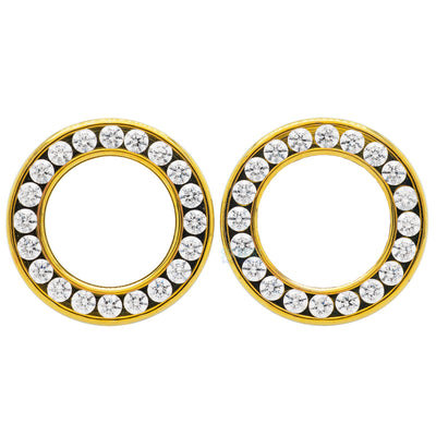 Titanium Gemmed Eyelets with Brilliant-Cut Gems - Cubic Zirconia - custom color combos