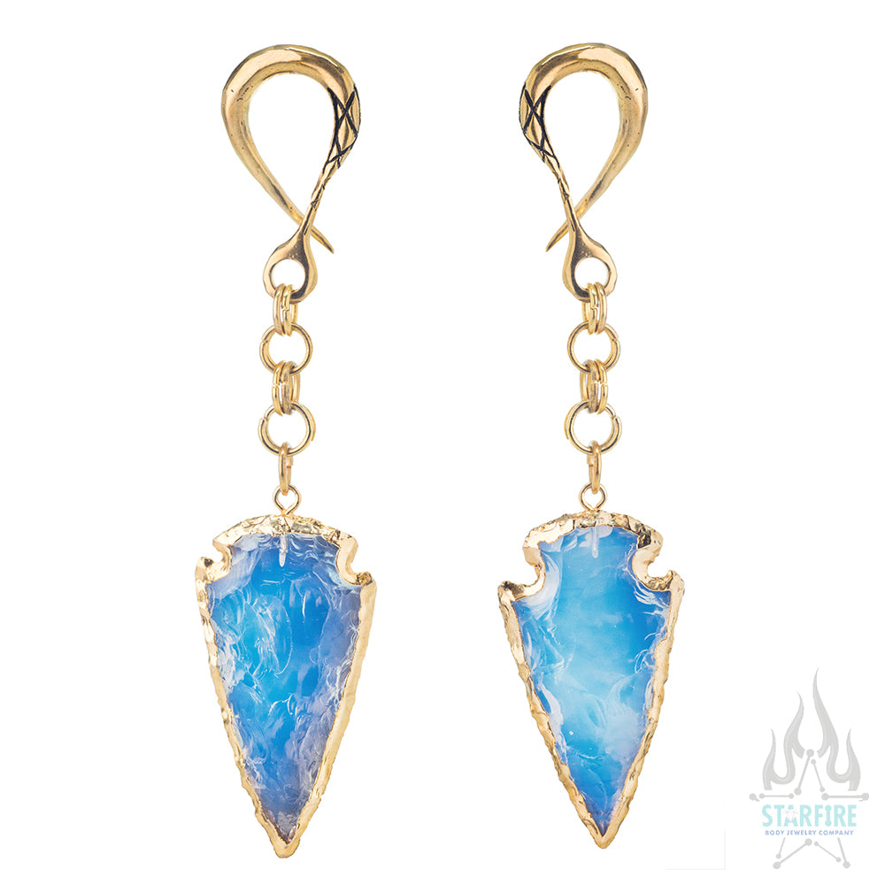 Crossovers with Gold Plated Opalite Arrowhead Weights