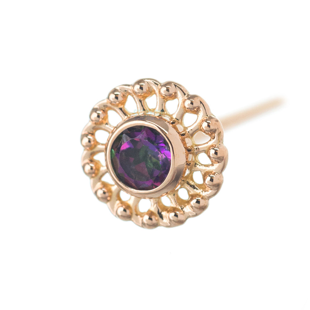 "Virtue" Nostril Screw in Gold with Mystic Topaz