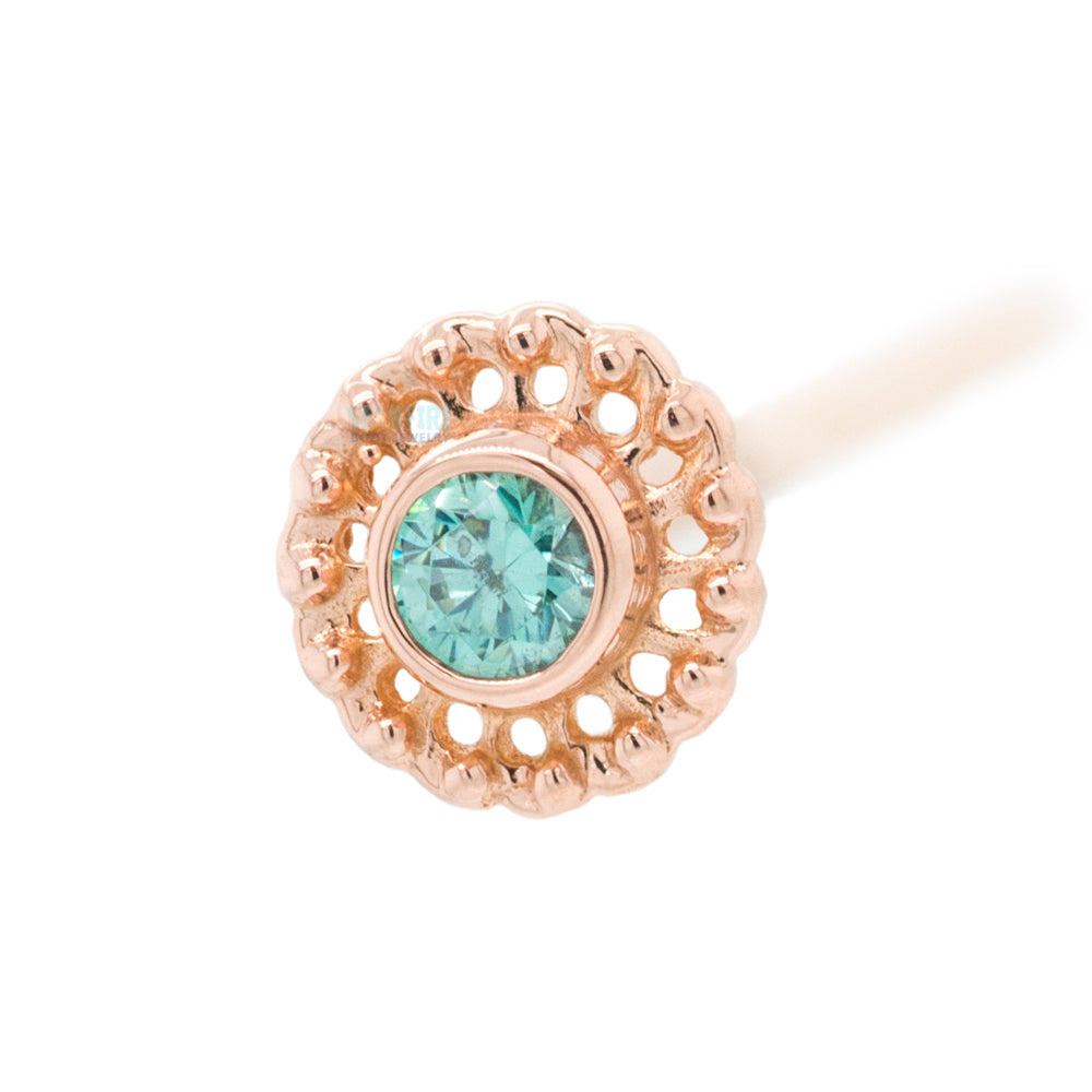 "Virtue" Nostril Screw in Gold with 2mm Brilliant-Cut Gem