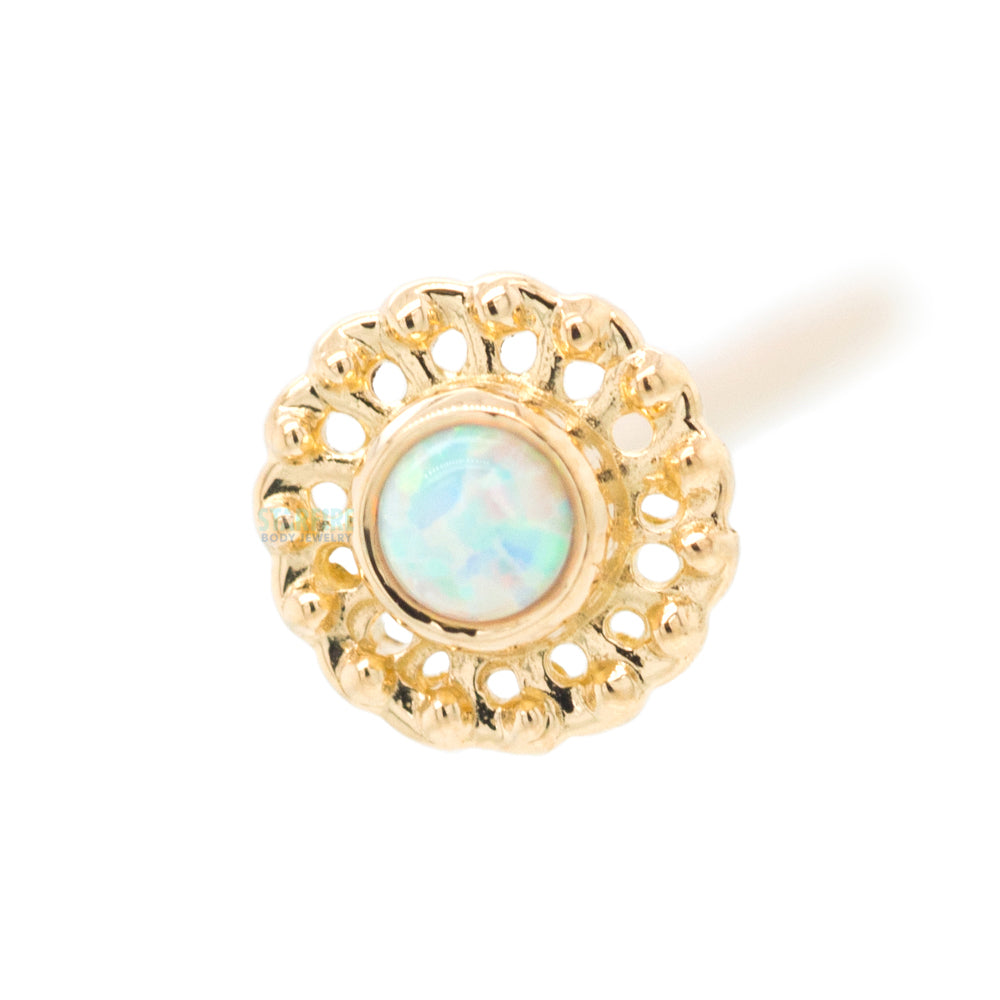 "Virtue" Nostril Screw in Gold with Opal