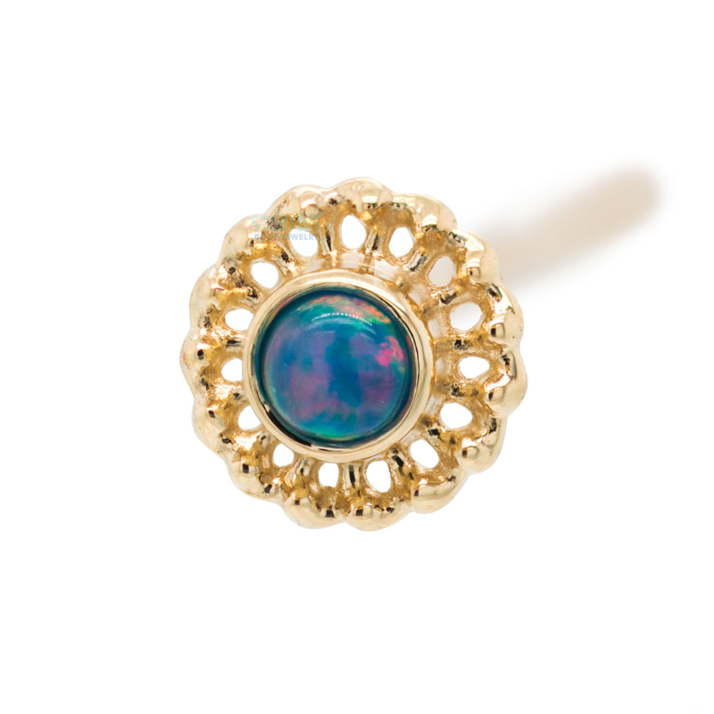 "Virtue" Nostril Screw in Gold with Opal
