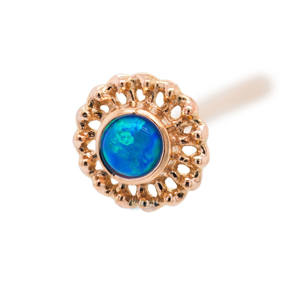 "Virtue" Nostril Screw in Gold with Opal