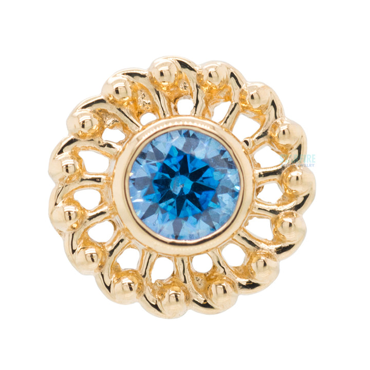 "Virtue" Threaded End in Yellow Gold with 3mm Brilliant-Cut Gem