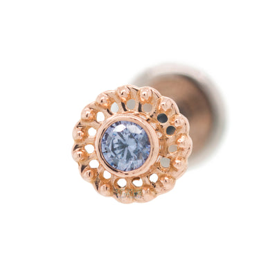 "Virtue" in Rose Gold with 2mm Brilliant-Cut Gem - on flatback