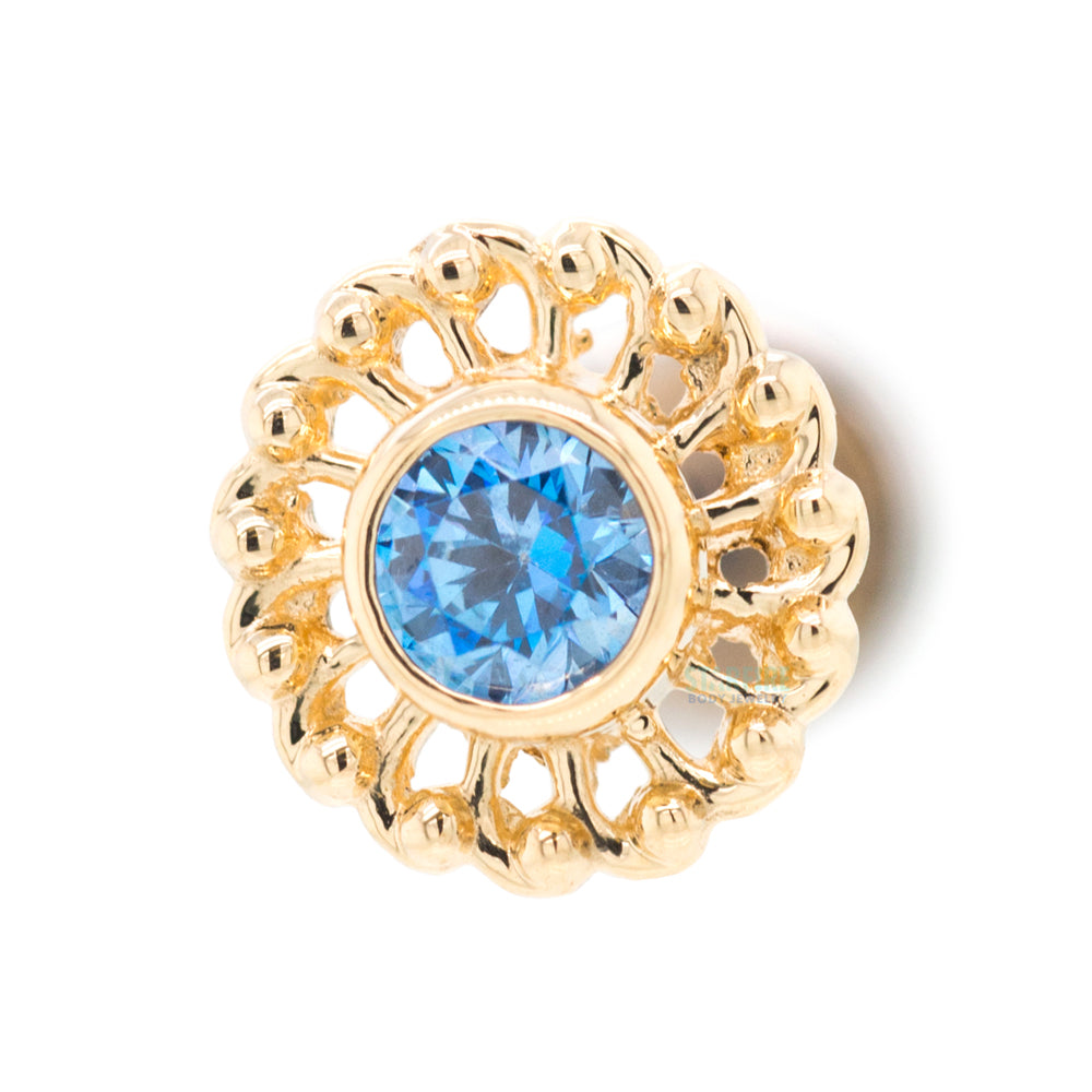 "Virtue" Threaded End in Yellow Gold with 3mm Brilliant-Cut Gem