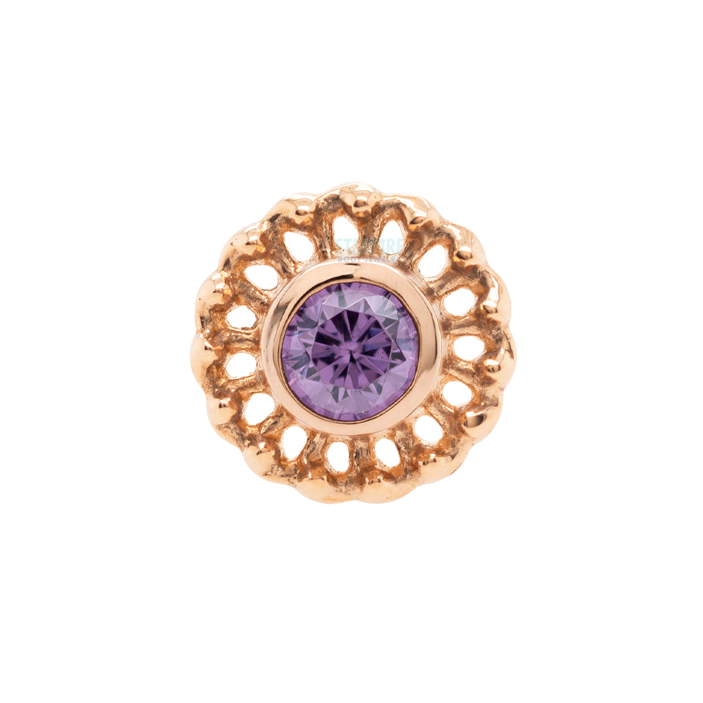 threadless: "Virtue" End in Gold with 2mm Brilliant-Cut Gem