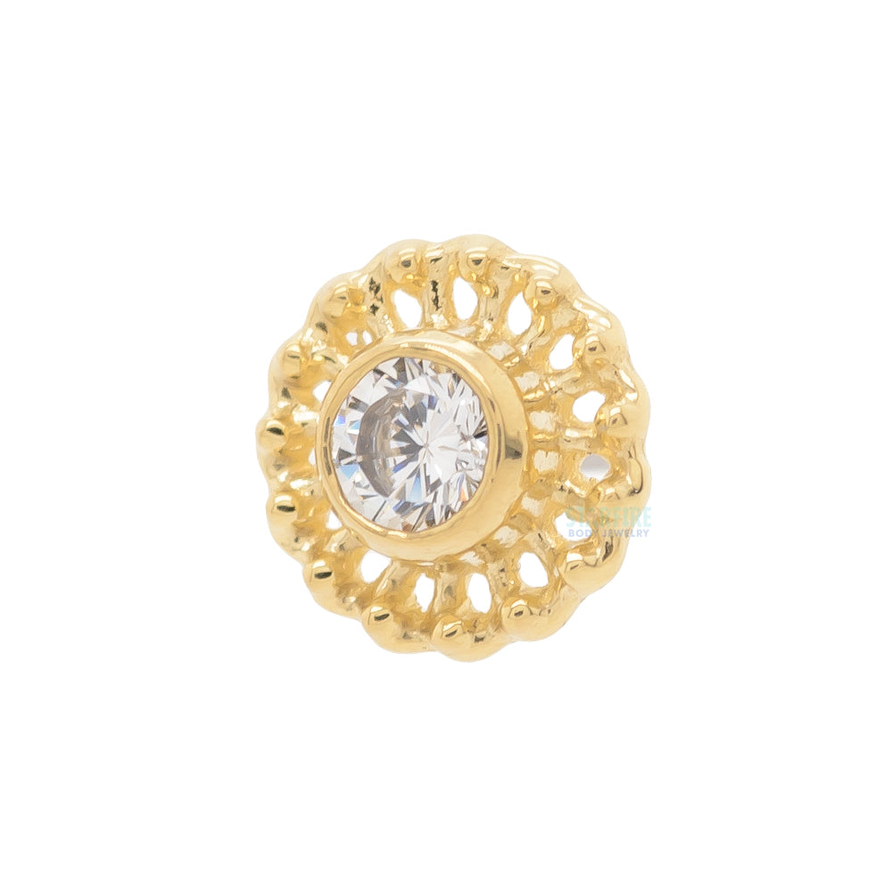 threadless: "Virtue" End in Gold with 2mm Brilliant-Cut Gem