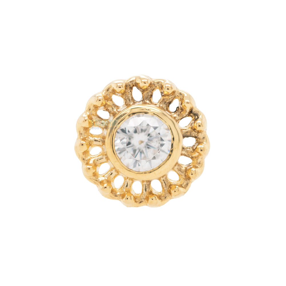 threadless: "Virtue" End in Gold with 2mm Brilliant-Cut Gem