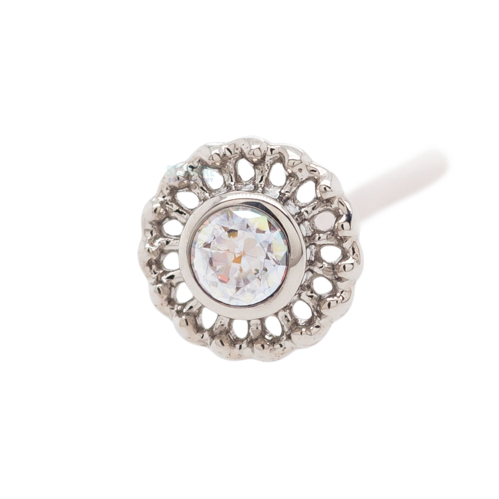 "Virtue" Nostril Screw in Gold with 2mm Brilliant-Cut Gem