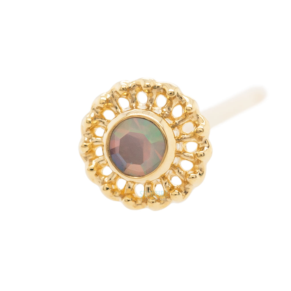 "Virtue" Nostril Screw in Gold with 2mm Brilliant-Cut Gem