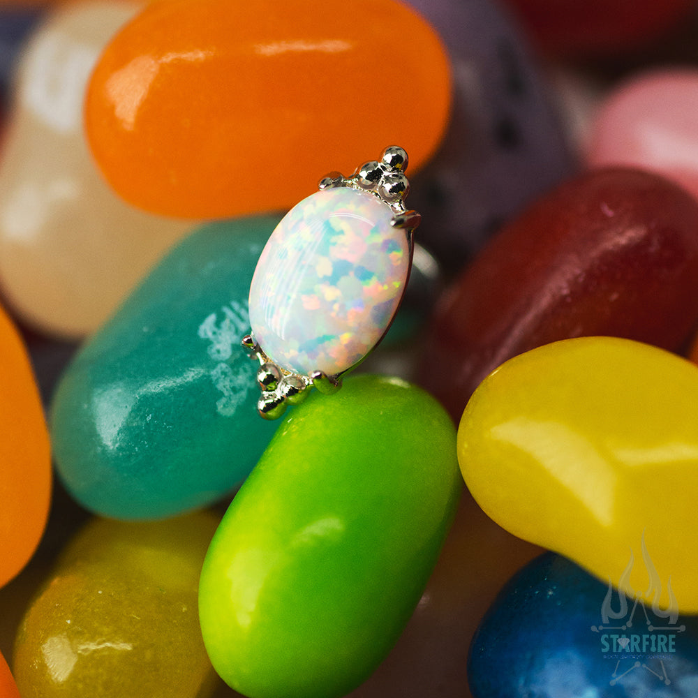 "FaraTa" Threaded End in Gold with Oval Opal Cabochon