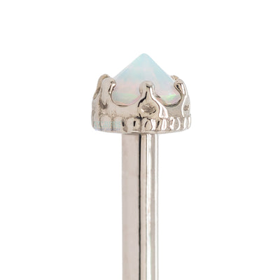 3mm "Queen" Crown in White Gold with Reverse-Set Brilliant-Cut Gem - on flatback