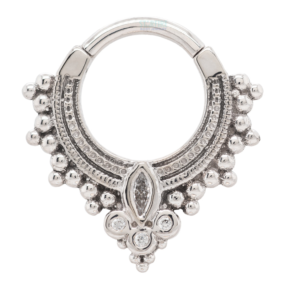 "Andromeda" Hinge Ring in Gold & Platinum with White CZ's