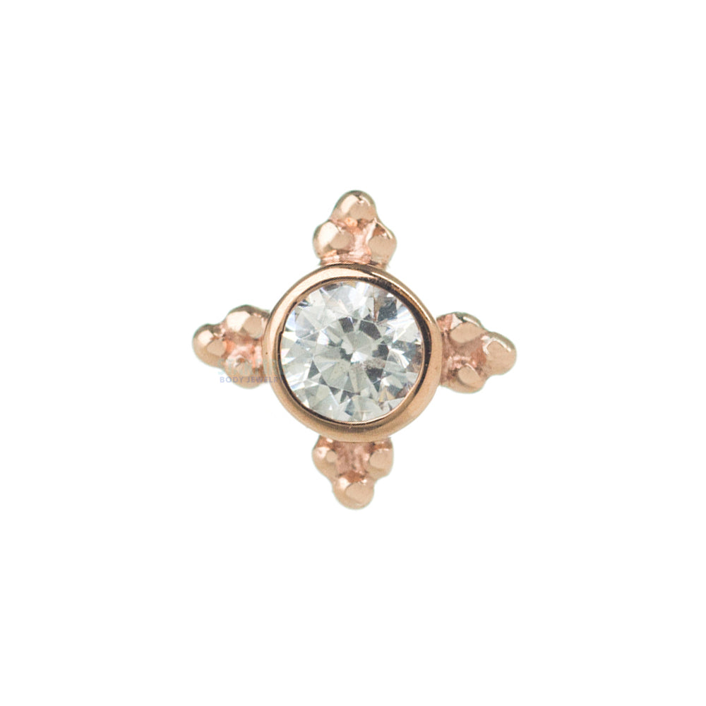"Mini Kandy" Nostril Screw in Gold & Platinum with Round White CZ