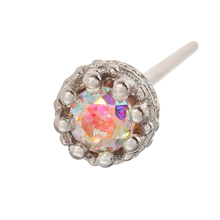 Crown Prong Nostril Screw in Gold with Mercury Mist Topaz