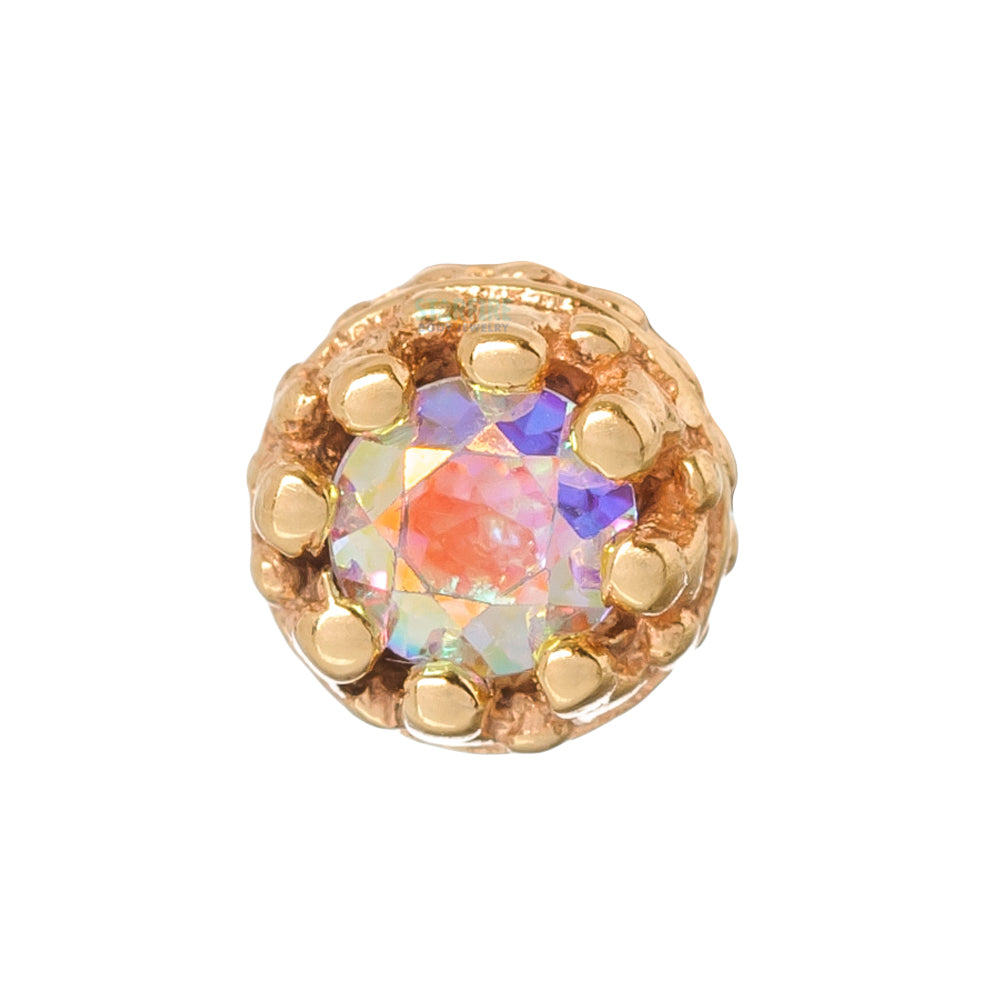 Crown Prong Threaded End in Gold with Mercury Mist Topaz