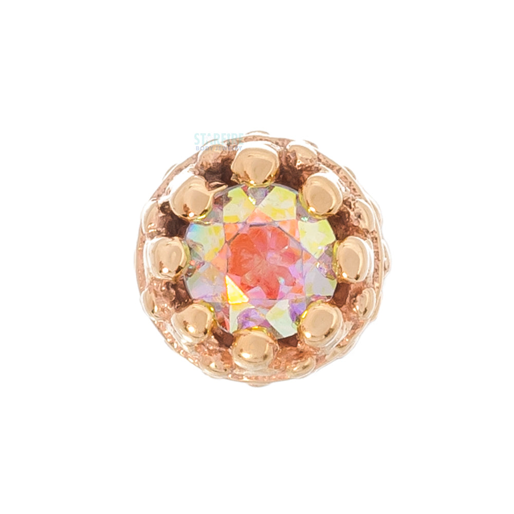 Crown Prong Threaded End in Gold with Mercury Mist Topaz
