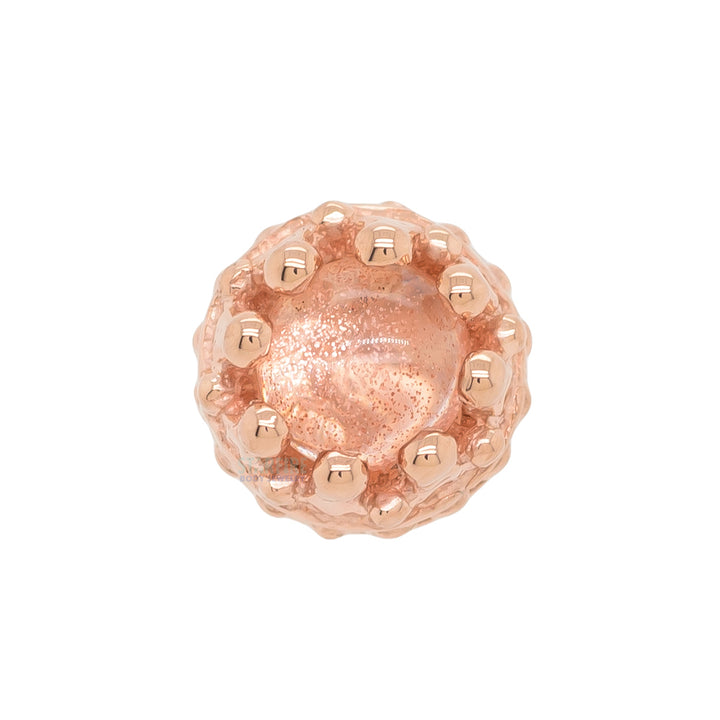 Crown Prong Threaded End in Gold with Oregon Sunstone