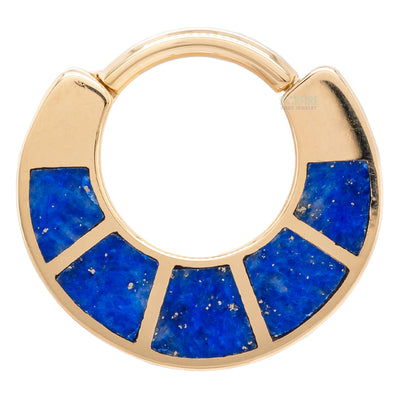 "Islay" Hinge Ring in Gold with Inlayed Lapis