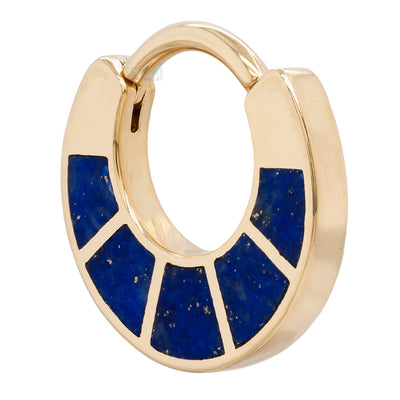 "Islay" Hinge Ring in Gold with Inlayed Lapis
