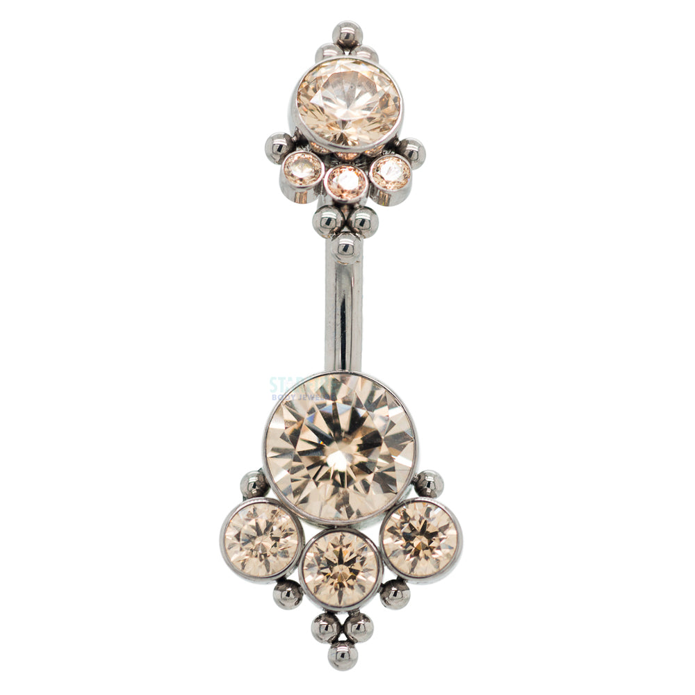 4HN 'Haute Couture' Faceted Gem Navel Curve