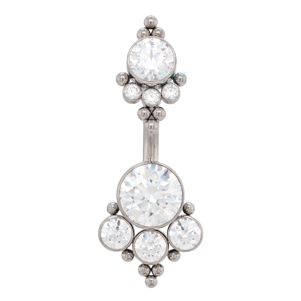 4HN 'Haute Couture' Faceted Gem Navel Curve