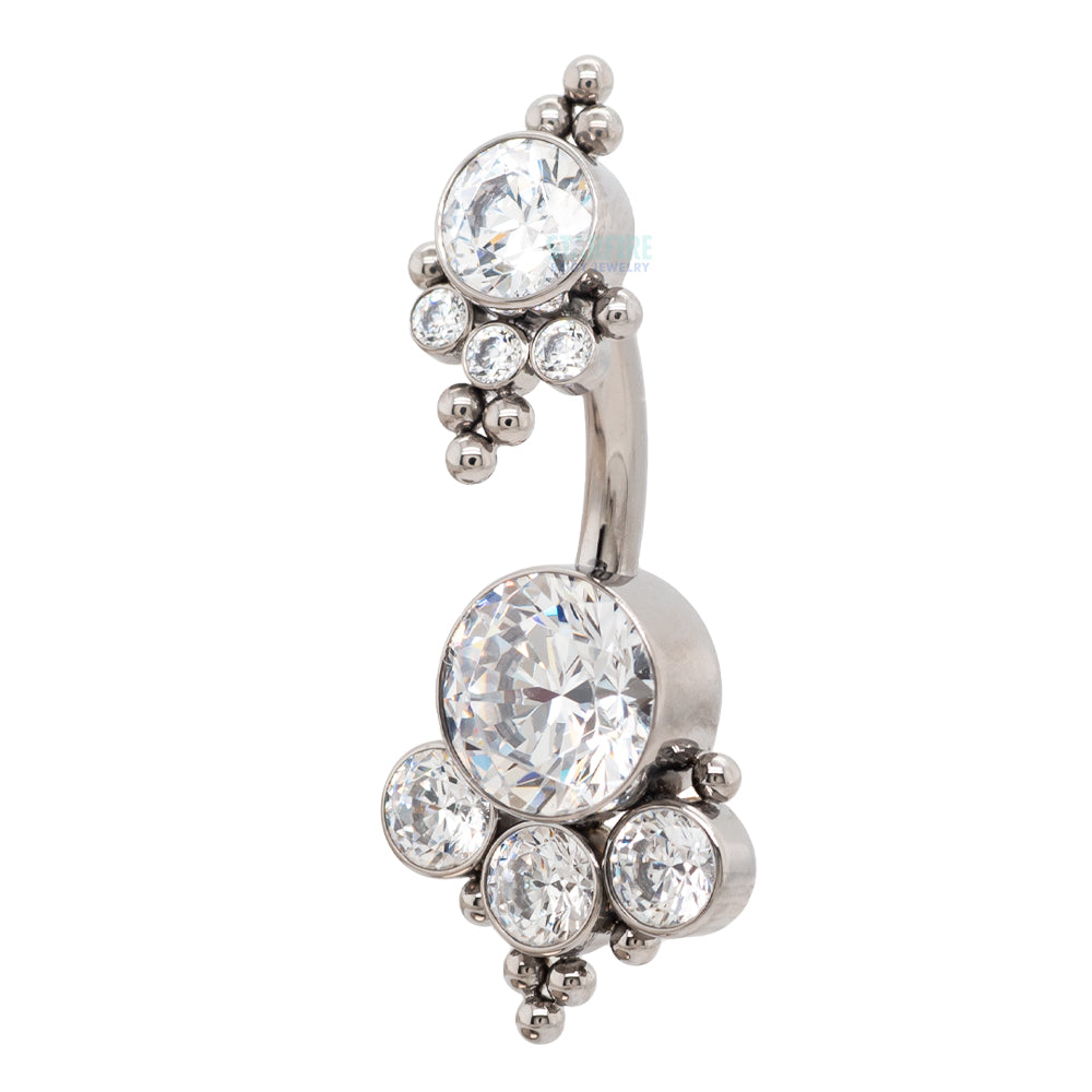 4HN 'Haute Couture' Faceted Gem Navel Curve