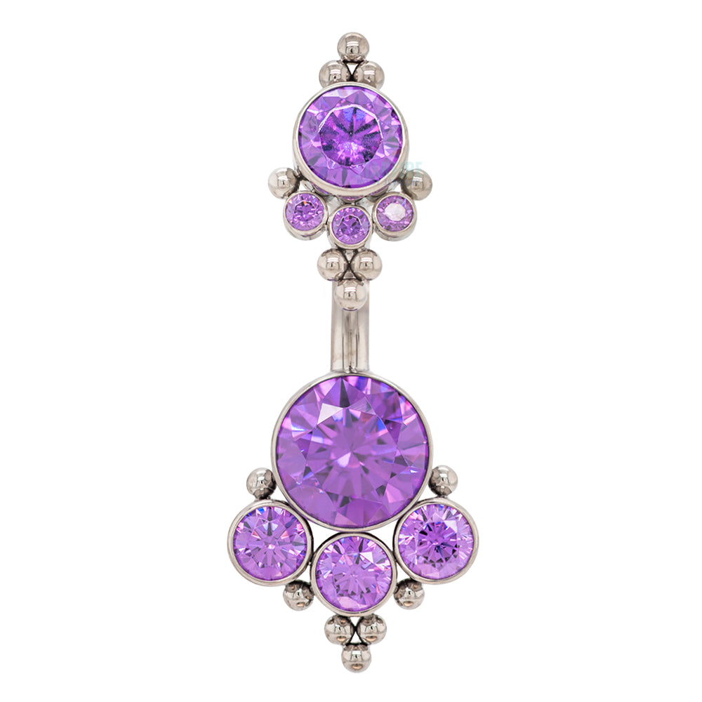 4HN 'Haute Couture' Faceted Gem Navel Curve