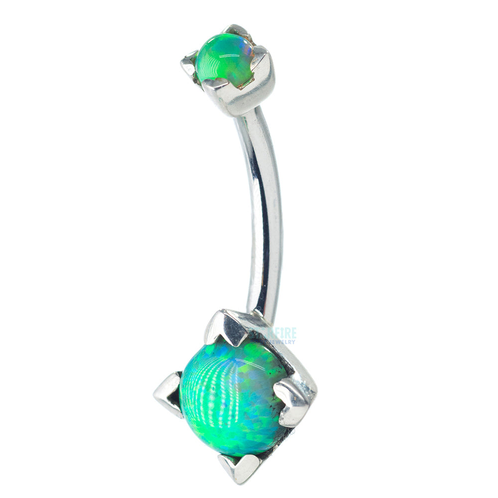 'Tres Jolie' Round Opal Navel Curve