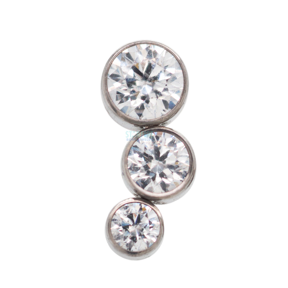 3-T B 'Bijoux' Faceted Gem Bezel Cluster on Flatback