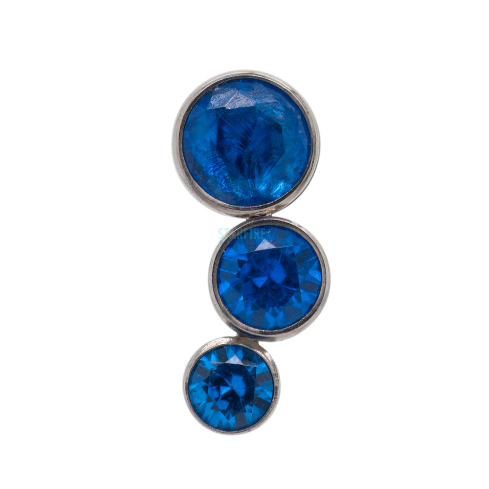 3-T B 'Bijoux' Faceted Gem Bezel Cluster on Flatback
