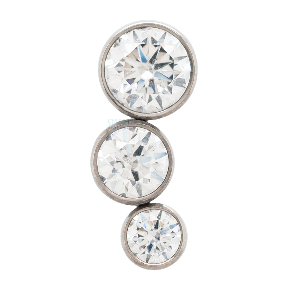 3-T B 'Bijoux' Faceted Gem Bezel Cluster on Flatback