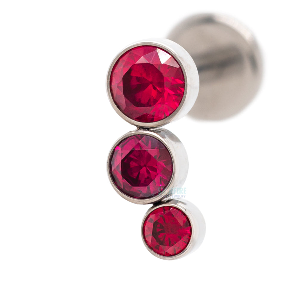 3-T B 'Bijoux' Faceted Gem Bezel Cluster on Flatback
