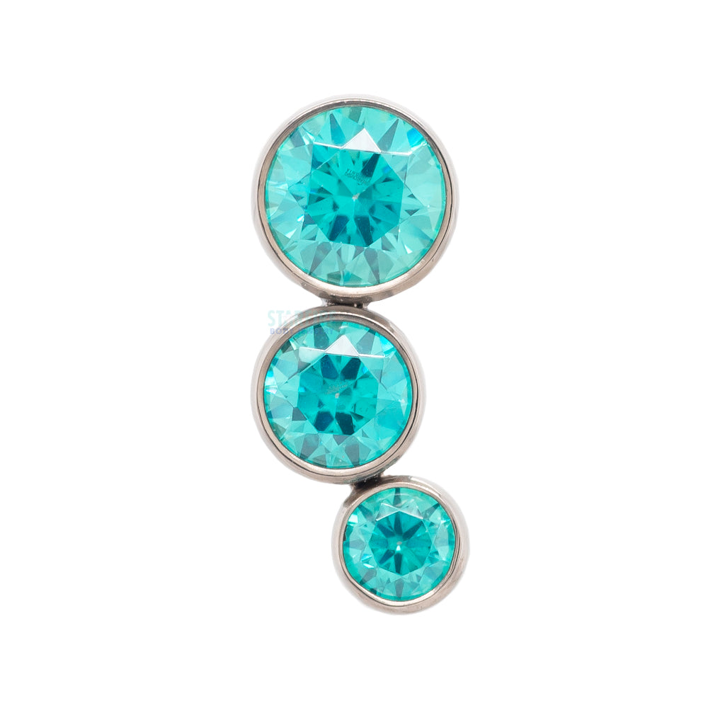 3-T B 'Bijoux' Faceted Gem Bezel Cluster on Flatback