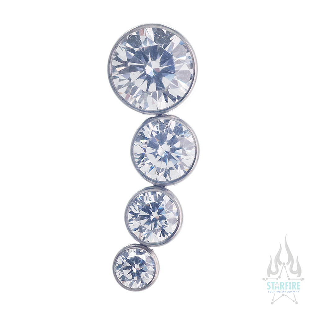 4-TA 'Bijoux' Faceted Gem Bezel Cluster on Flatback