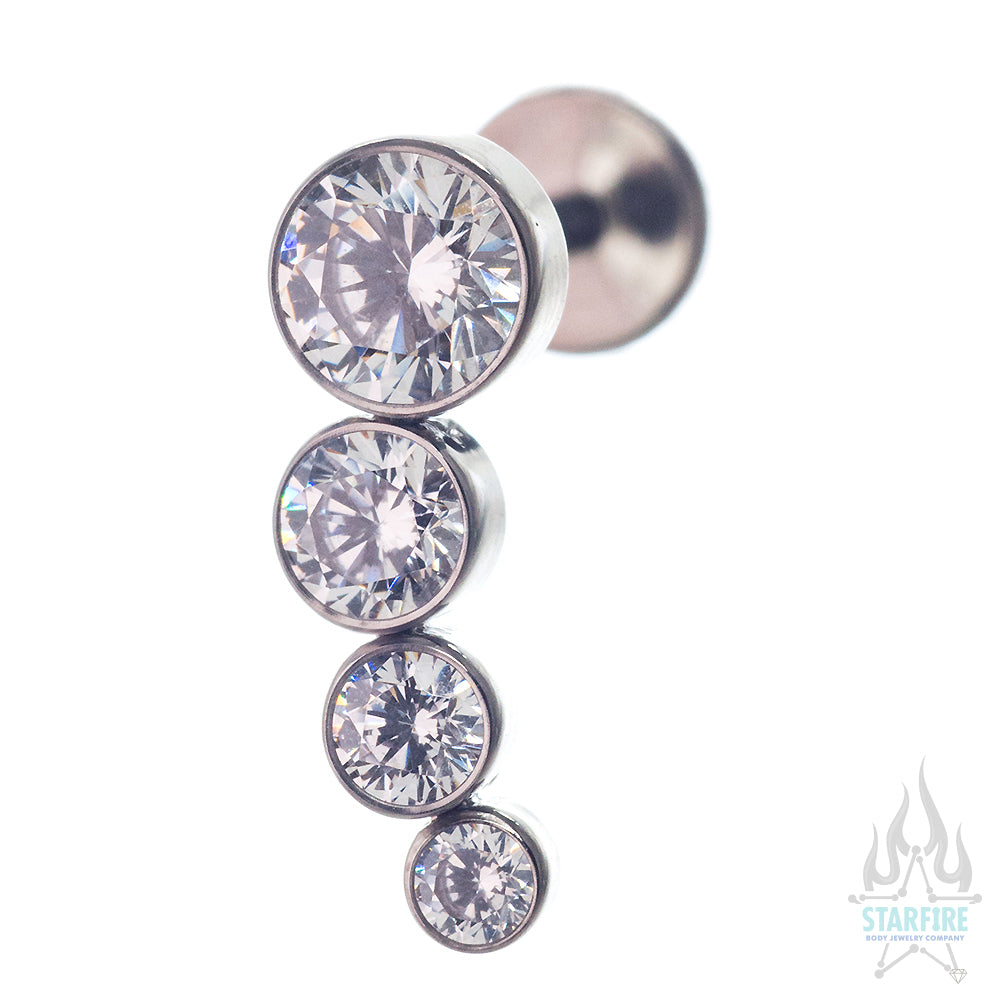 4-TA 'Bijoux' Faceted Gem Bezel Cluster on Flatback