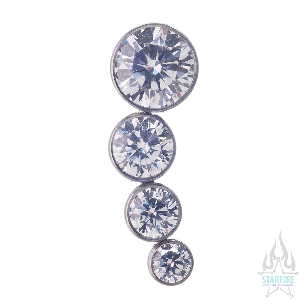 4-TA 'Bijoux' Faceted Gem Bezel Cluster on Flatback