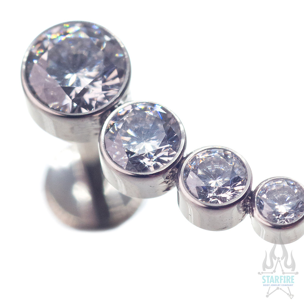 4-TA 'Bijoux' Faceted Gem Bezel Cluster on Flatback
