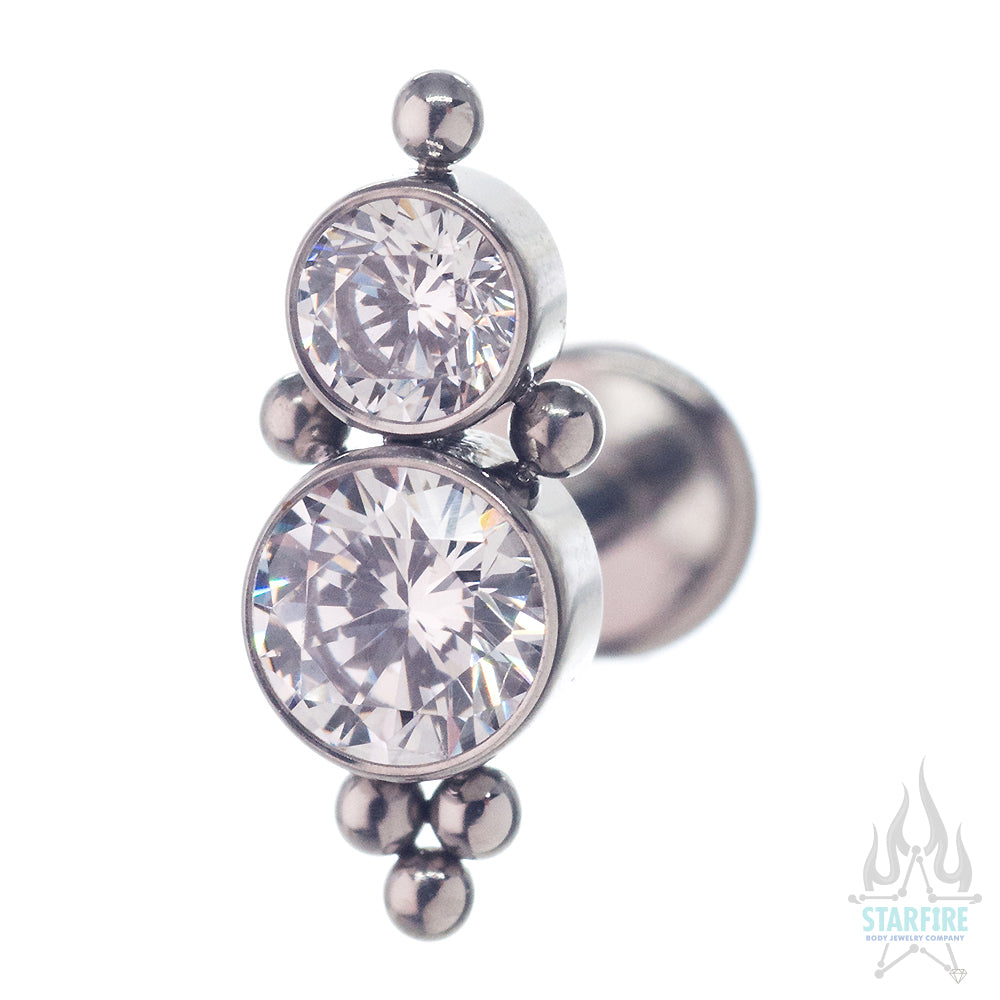 1HT 6A Haute Couture Faceted Gem Bezel Cluster on Flatback